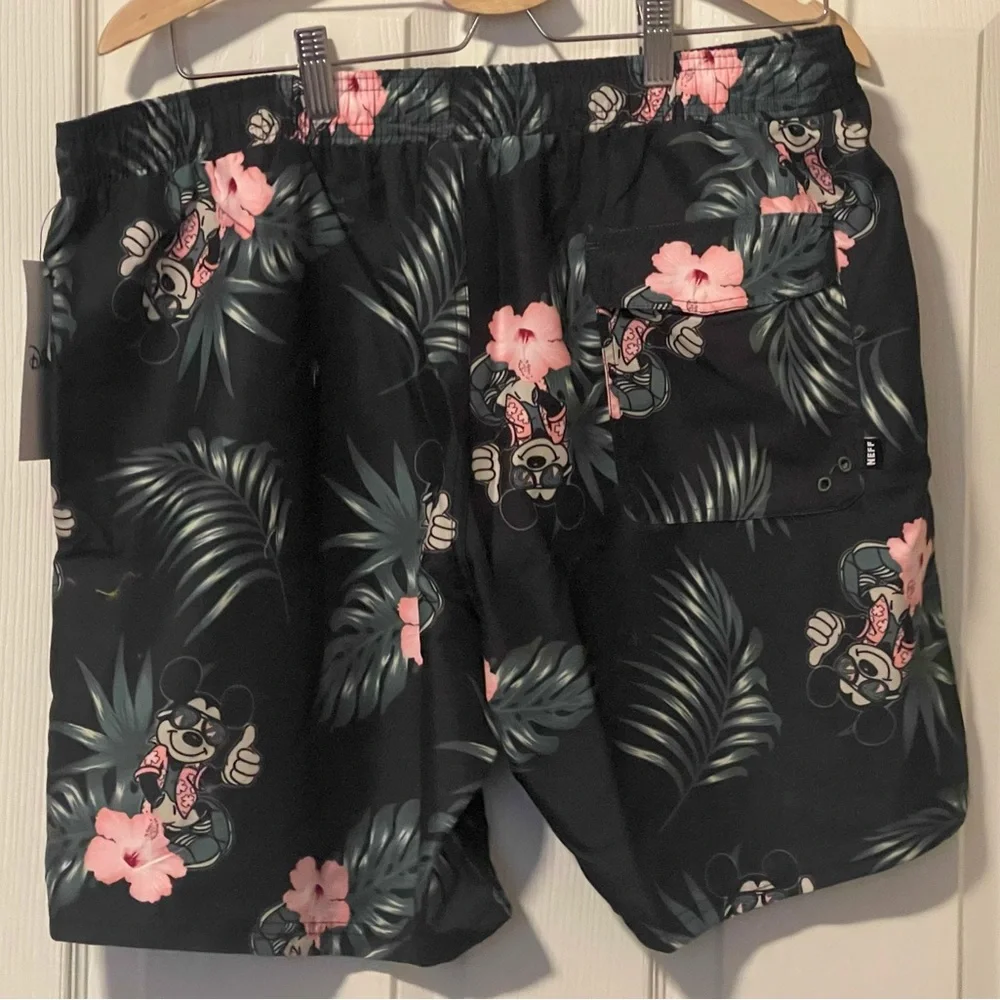 Disney Swim Shorts Mickey Mouse Hawaiian Bathing Suit Neff Men’s Size XL NEW - Picture 4 of 13